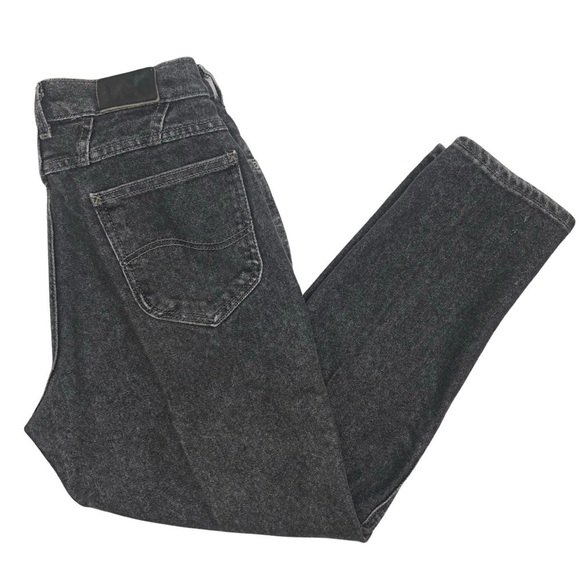 Vintage Lee Tapered High Rise Mom Jeans Black Wash Sz 12 Petite - Picture 1 of 14